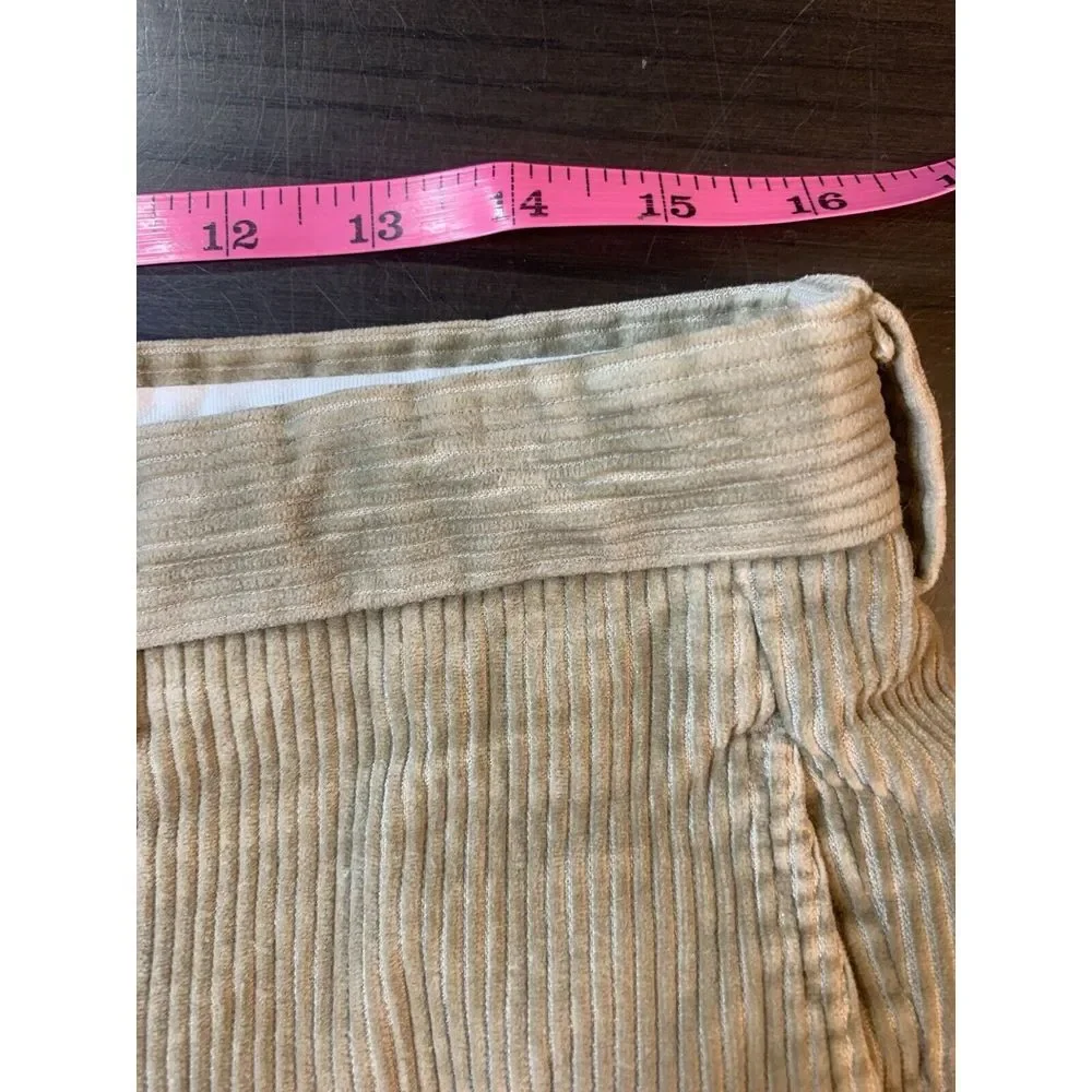 VTG LL Bean Classic Preppy Wide Wale‎ Corduroy Pants 33x25.5 Khaki Neutral 0cx98